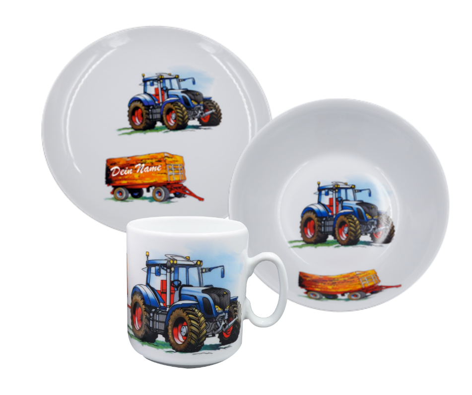 Kindergeschirr - Traktor Porzellan