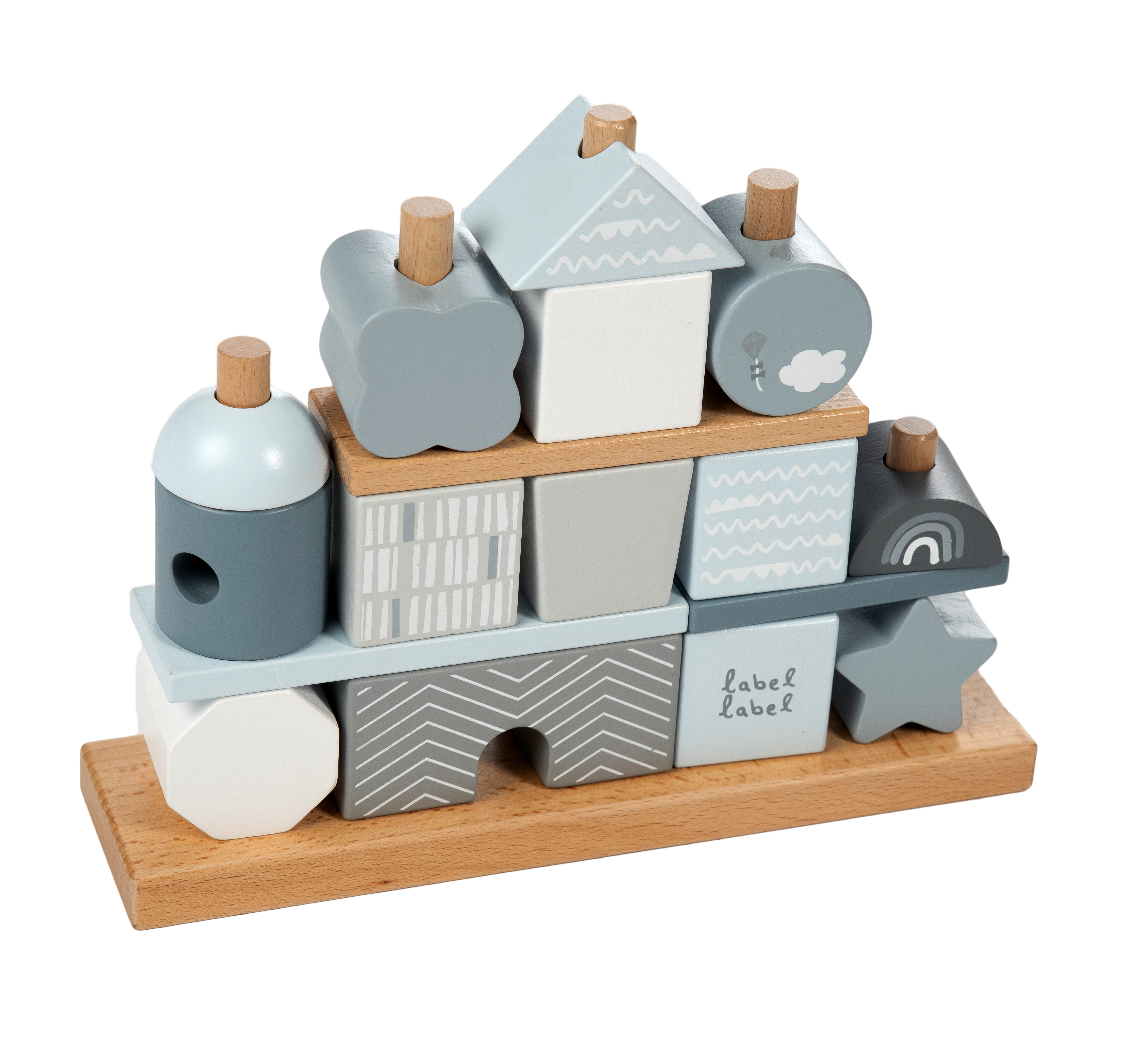 Label Label Stapel- Steckspiel Blau