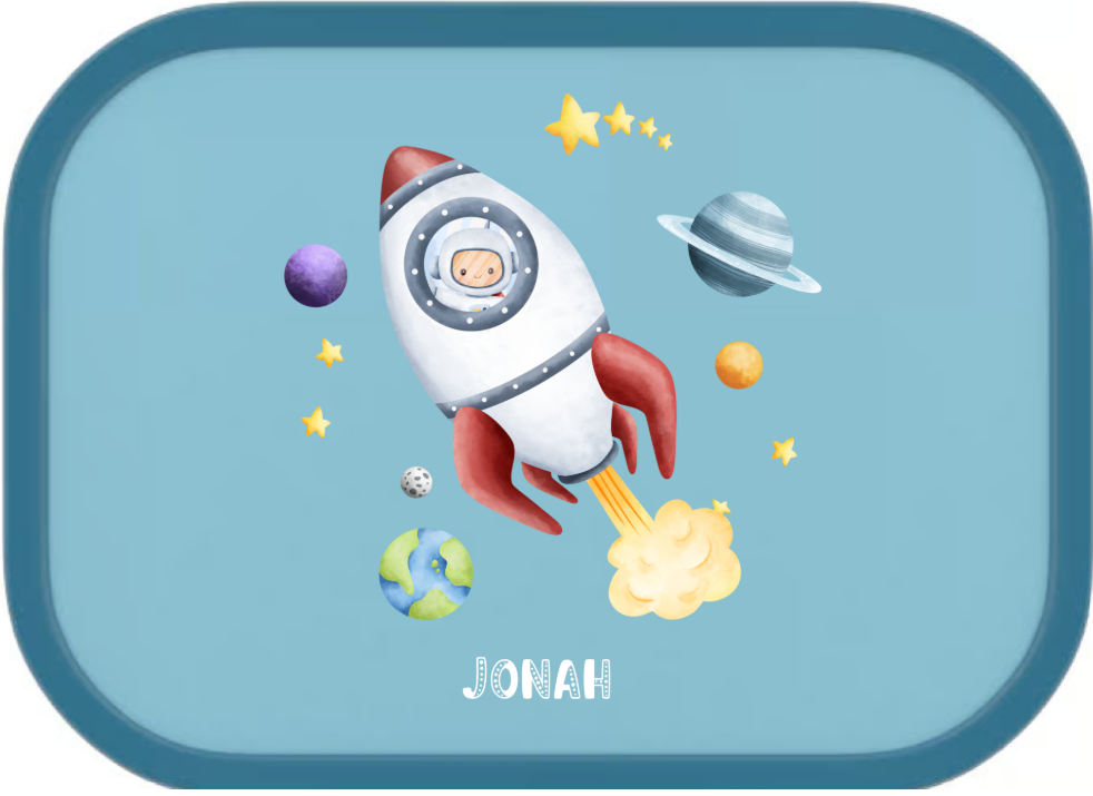 Brotdose - Astronaut in der Rakete Farbe: Blau / Lieferumfang Set-Artikel: Brotdose Brotdose - Astronaut in der Rakete Farbe: Blau / Lieferumfang Set-Artikel: Brotdose