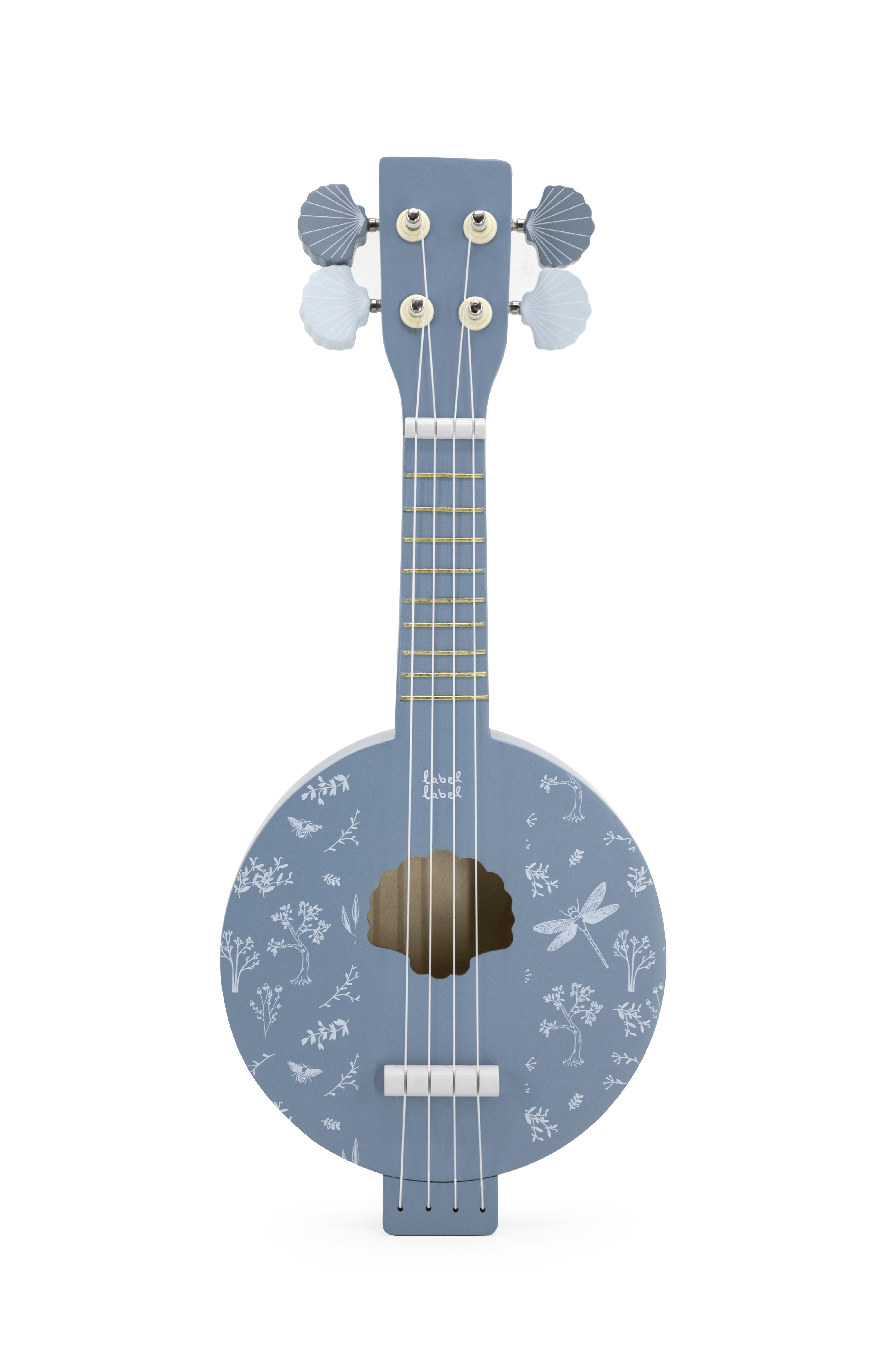 Holz Banjo Kinder Blau Label Label