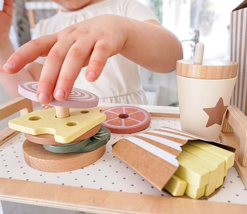 Stapel Burger Kinder Holzspielzeug Jabadabado