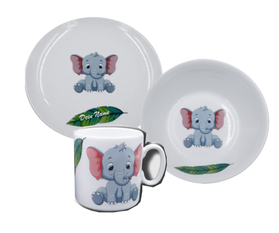 Kindergeschirr Porzellan Elefant Kindergeschirr Porzellan Elefant