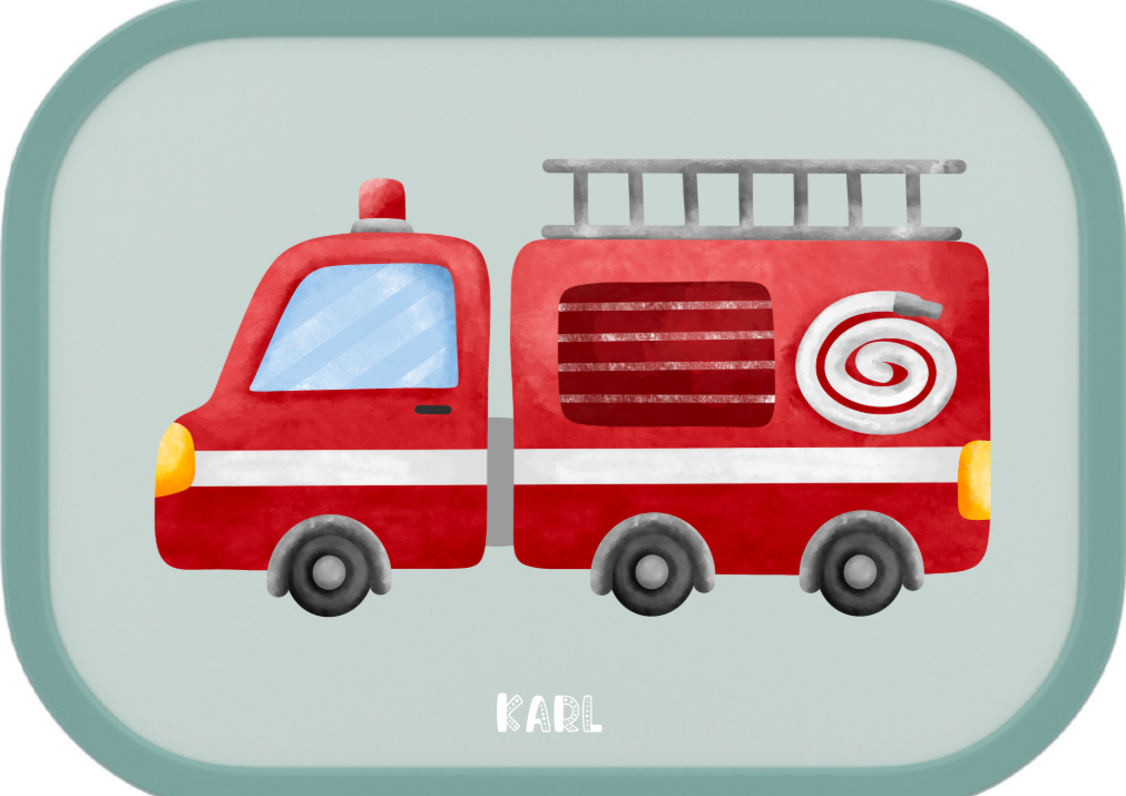 Brotdose - Feuerwehr Farbe: Türkis / Lieferumfang Set-Artikel: Brotdose