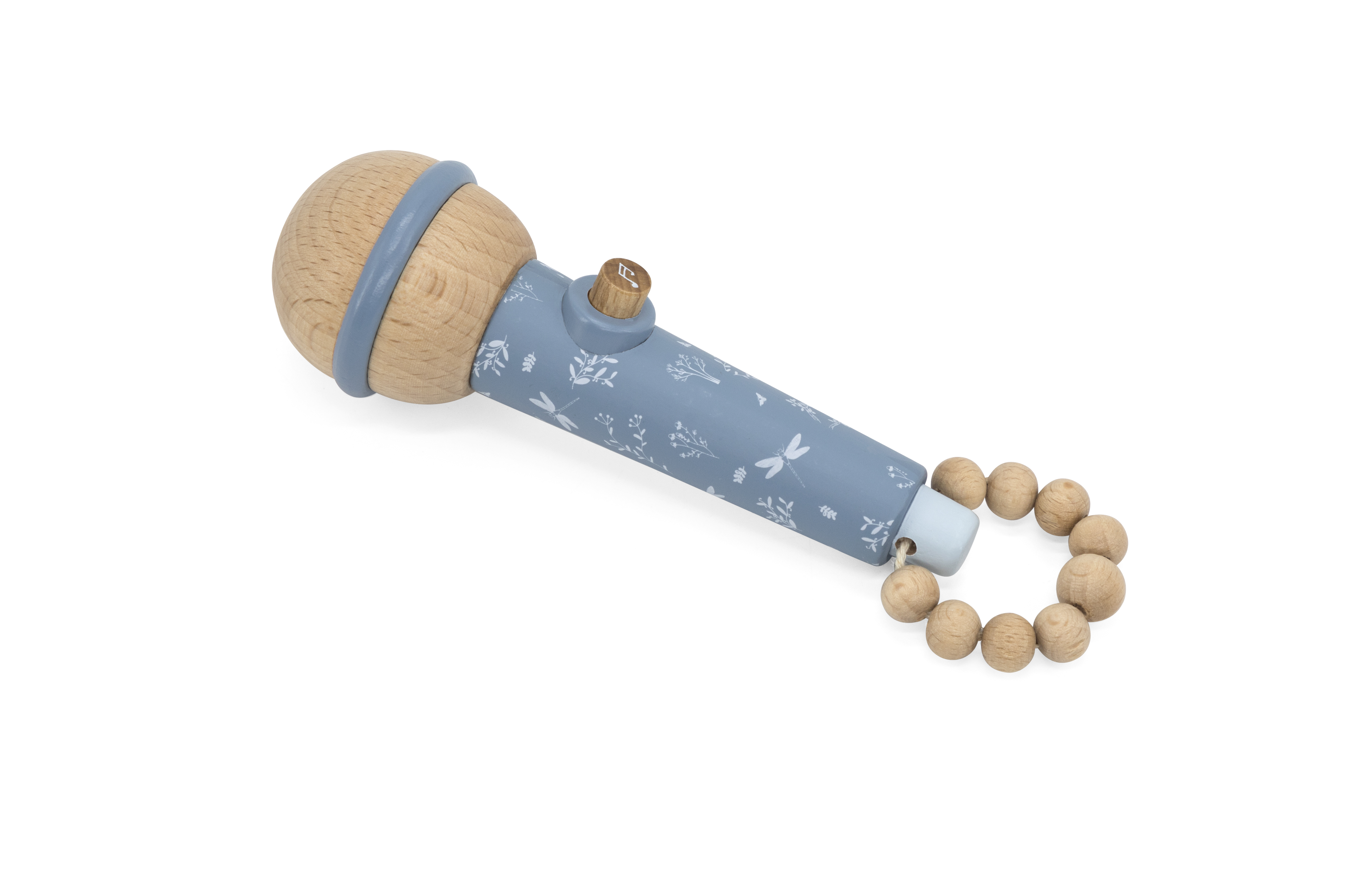 Holz Mikrofon Kinder Blau Label Label