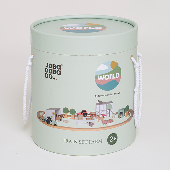 Spielbahn Set Bauernhof Kinder Holzspielzeug Jabadabado