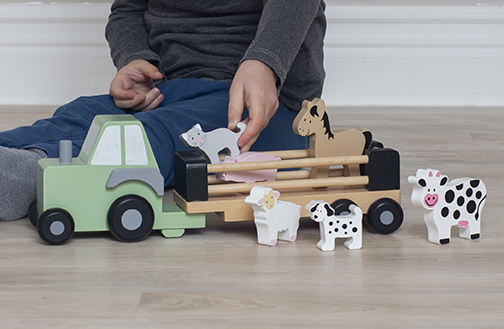 Traktor Tiere Kinder Holzspielzeug Jabadabado