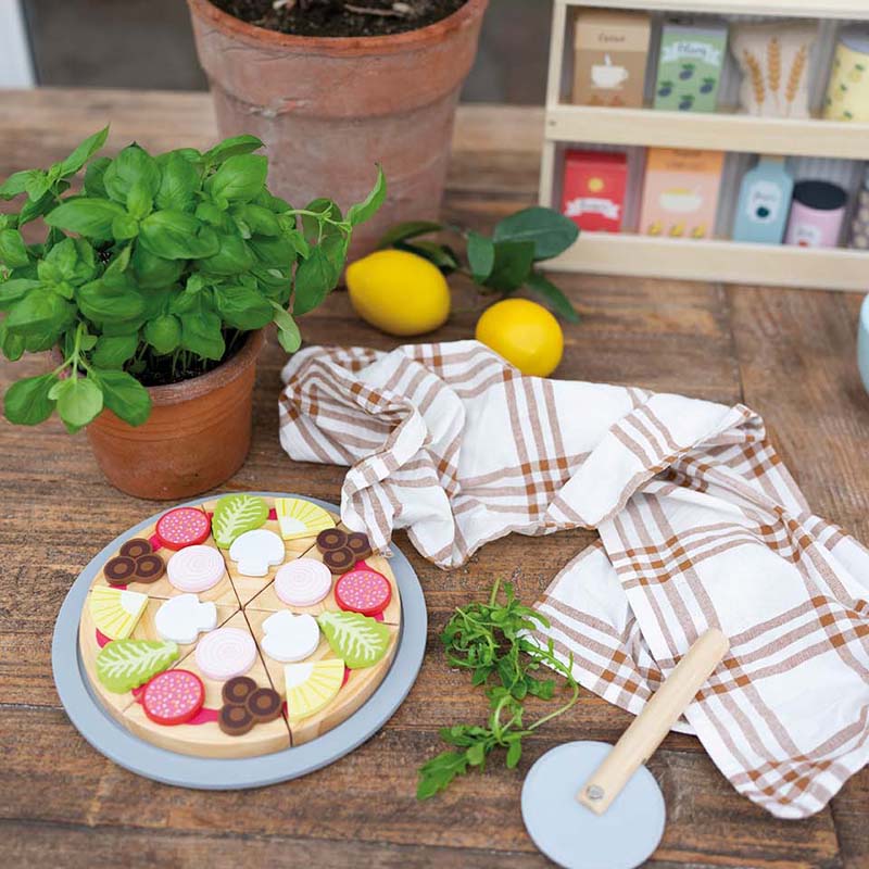 Pizza Set Kinder Holzspielzeug Jabadabado