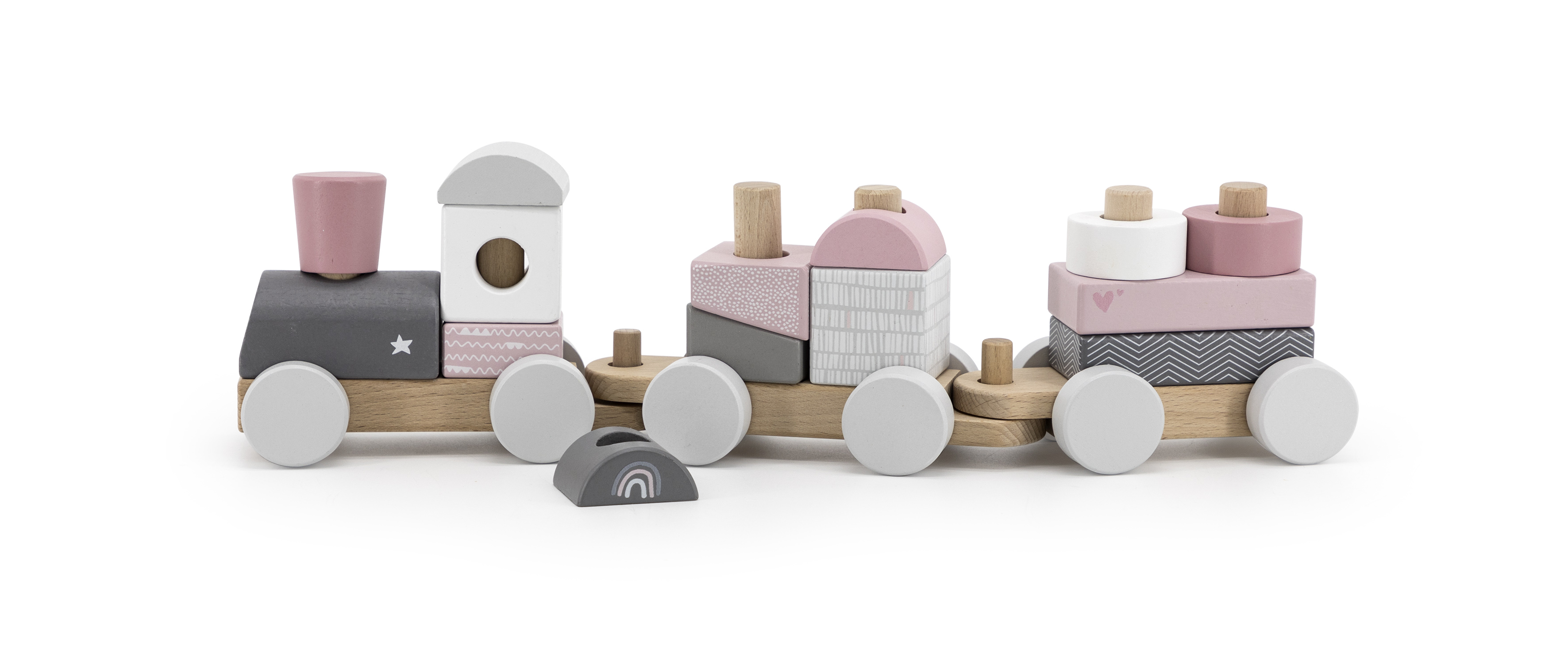 Zug Spielzug Kinder Holz Label Label Rosa