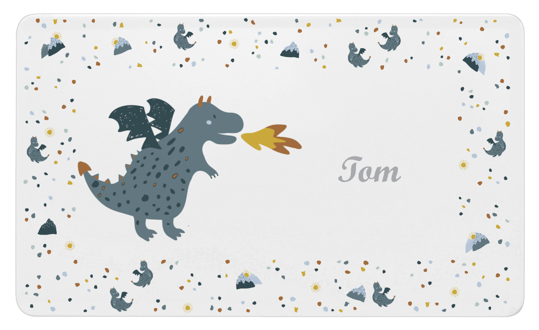 Frühstücksbrettchen Kinder Drache mit Namen Frühstücksbrettchen Kinder Drache mit Namen