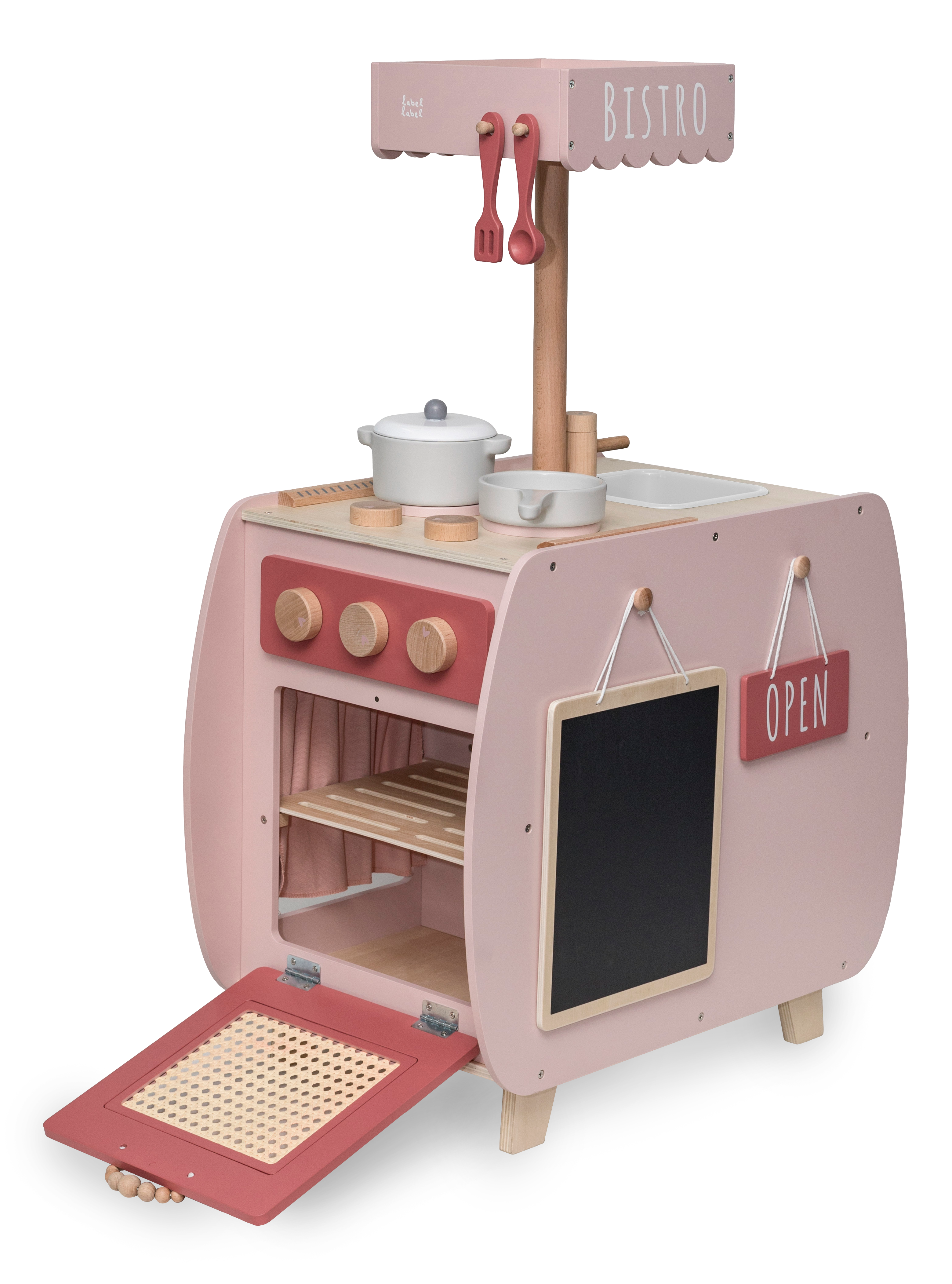 Bistro Spielküche Kinder Holz Label Label Rosa
