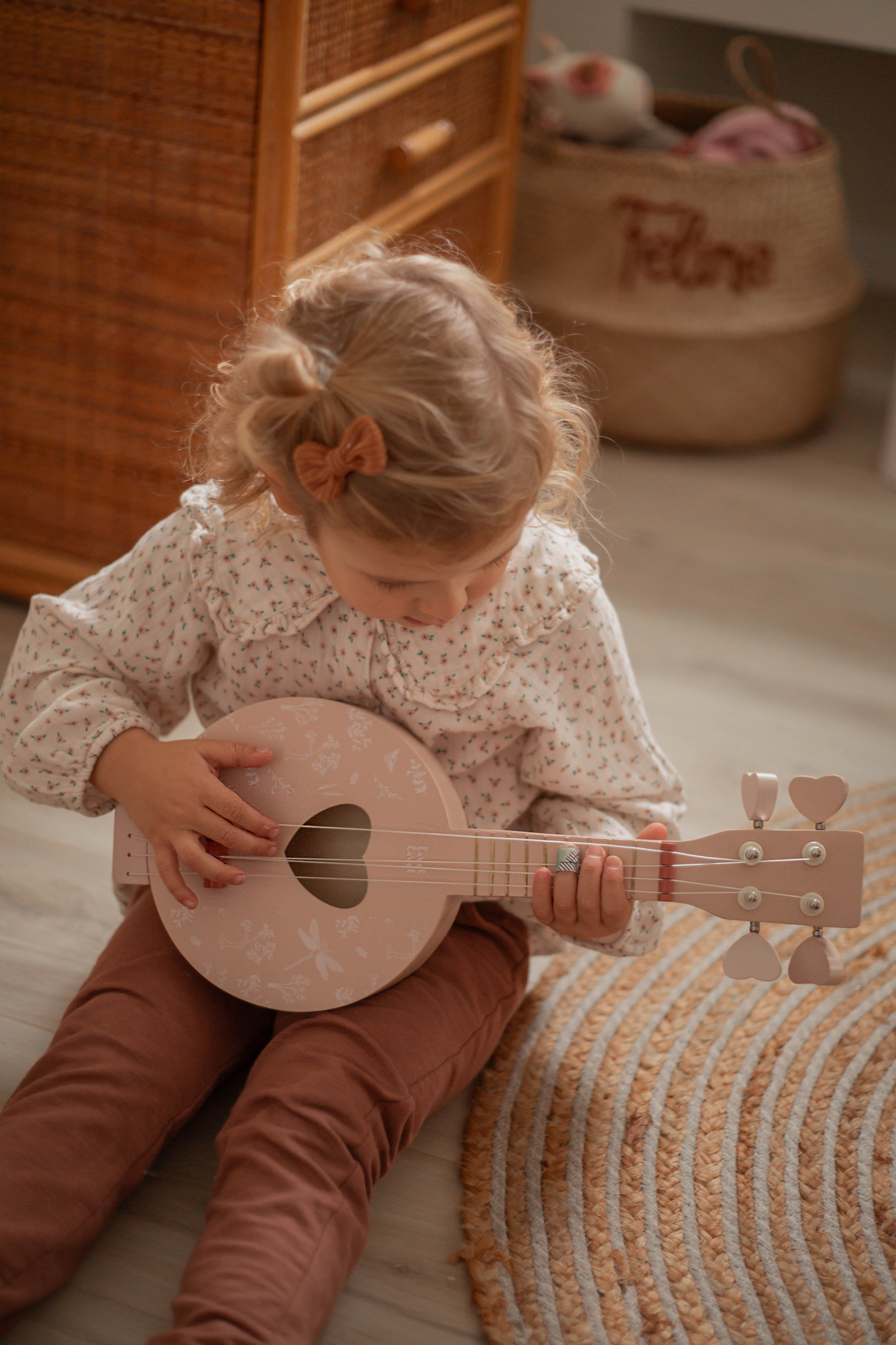 Holz Banjo Kinder Rosa Label Label