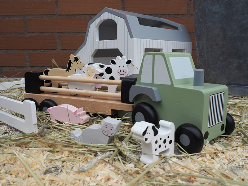 Traktor Tiere Kinder Holzspielzeug Jabadabado