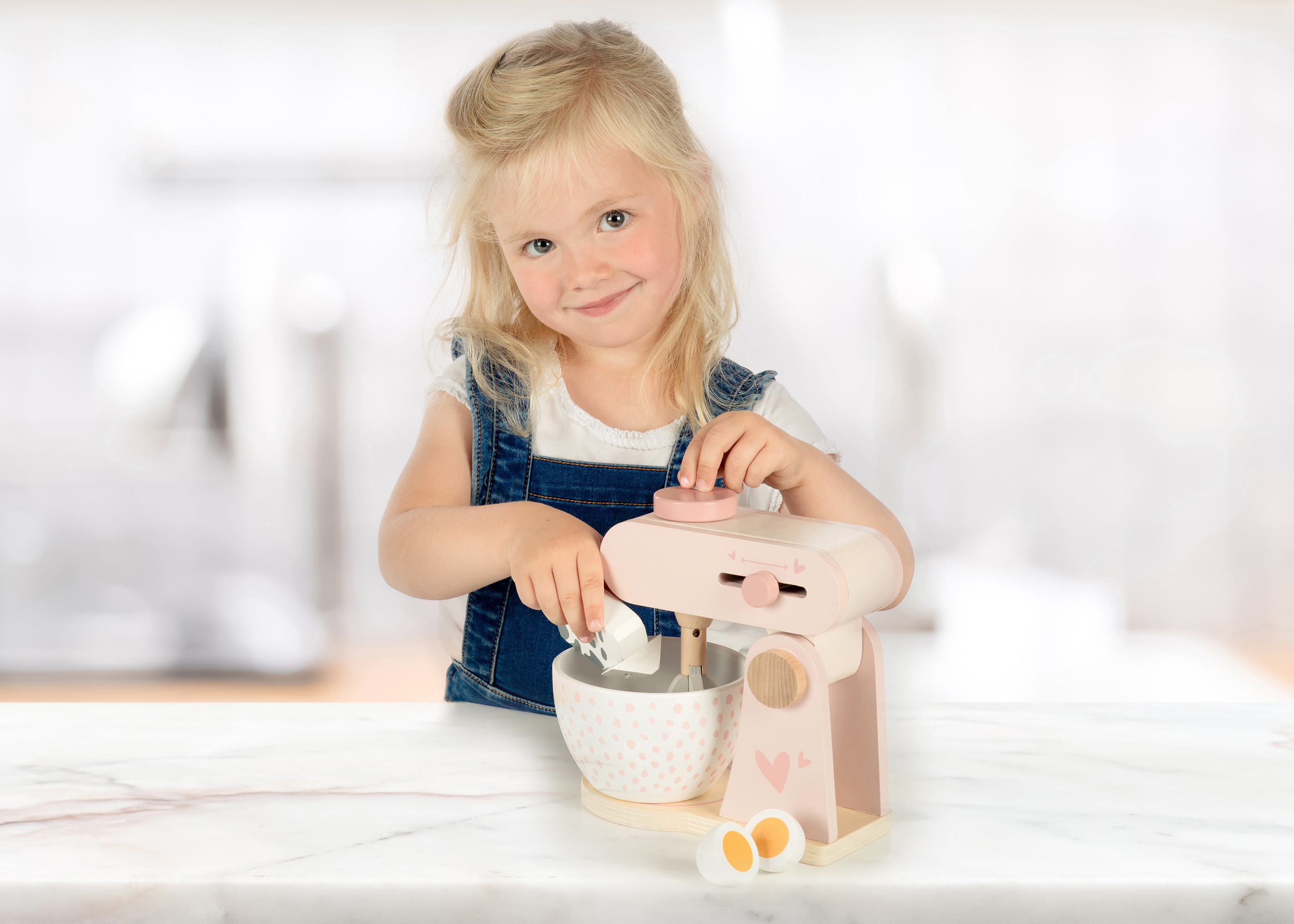 Küchenmaschine Holz Kinder Label Label Rosa