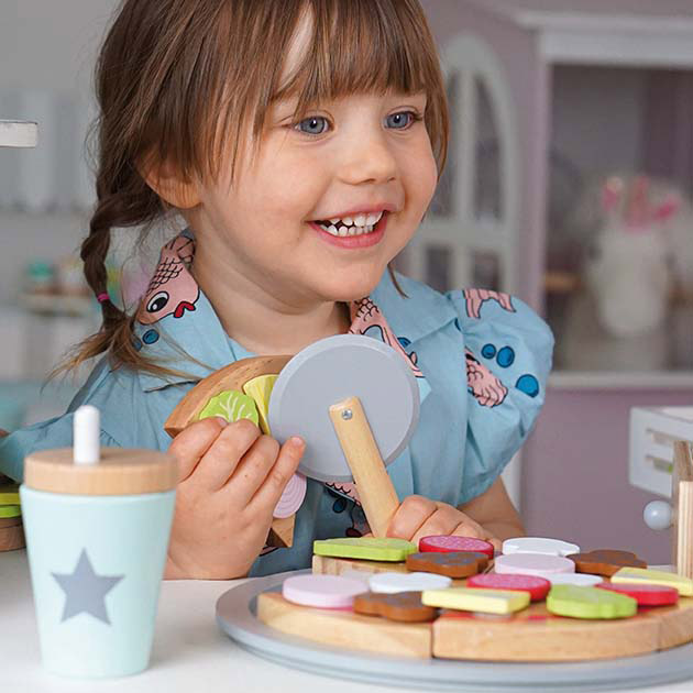 Pizza Set Kinder Holzspielzeug Jabadabado