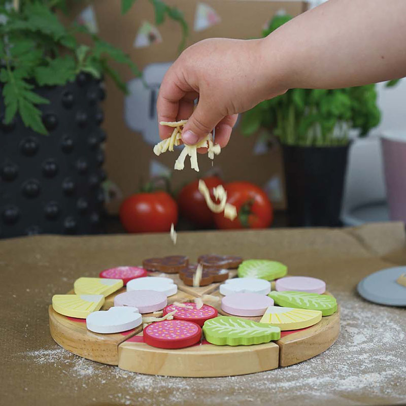 Pizza Set Kinder Holzspielzeug Jabadabado