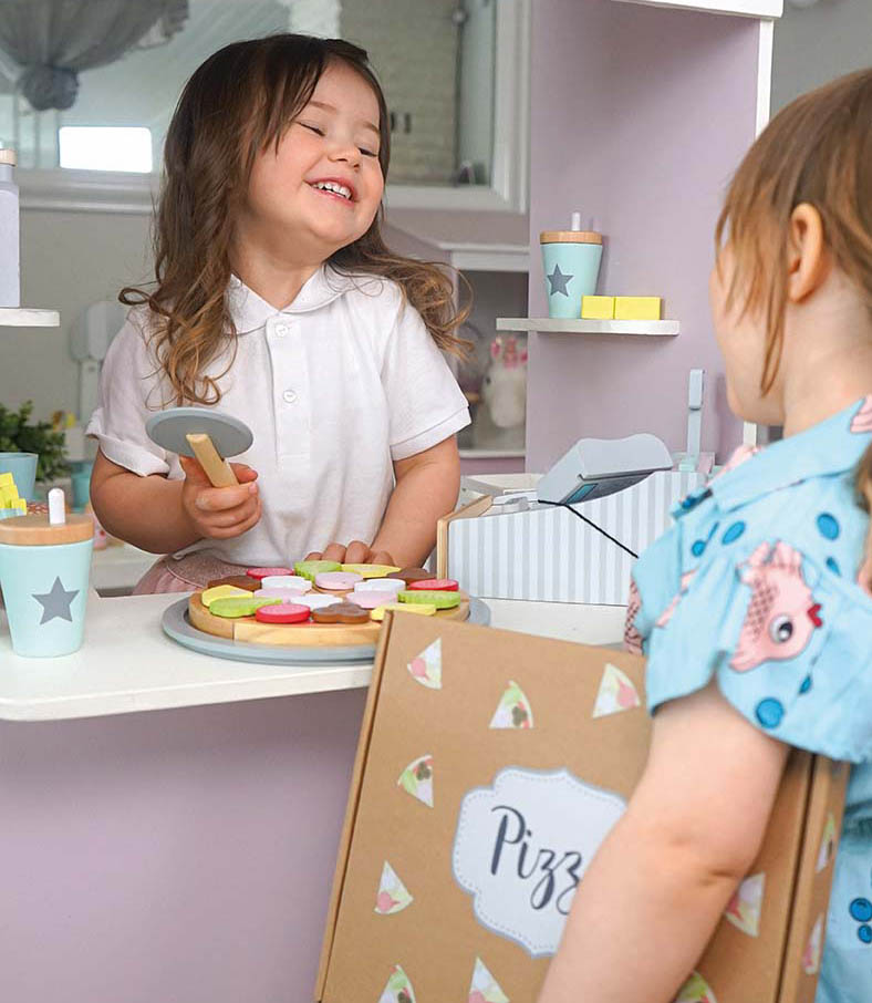 Pizza Set Kinder Holzspielzeug Jabadabado