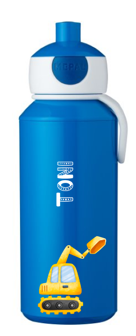 Trinkflasche Kinder personalisiert Bagger Trinkflasche Kinder personalisiert Bagger
