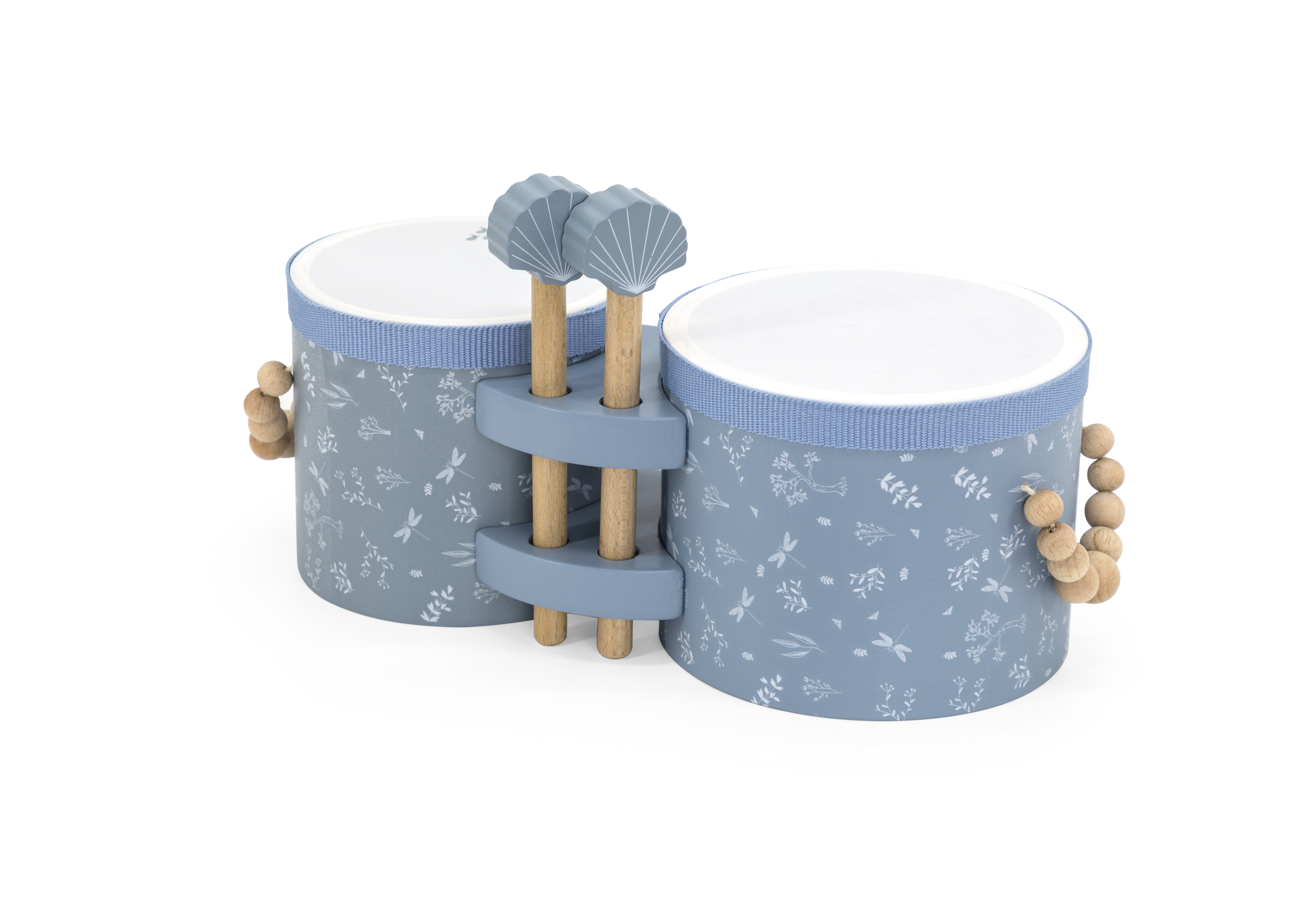 Kinder Holz Label Label Spielzeug Trommeln Bongos Blau