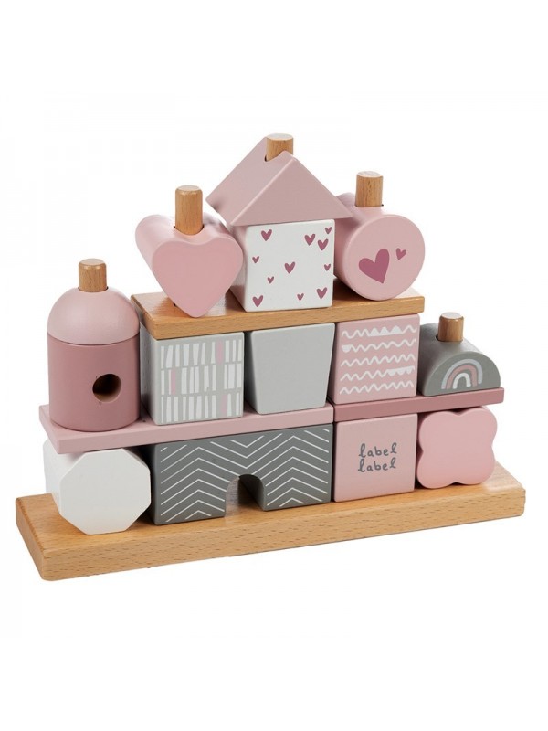 Label Label Stapel- Steckspiel Rosa